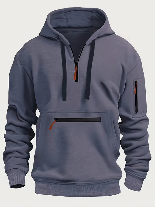 Neues Freizeithemd mit mehreren Taschen und Reißverschluss, Fleece-Kapuze für Damen und Herren, Übergröße, lockerer Pullover, modisches Sweatshirt-Oberteil, warmer Kapuzenpullover.