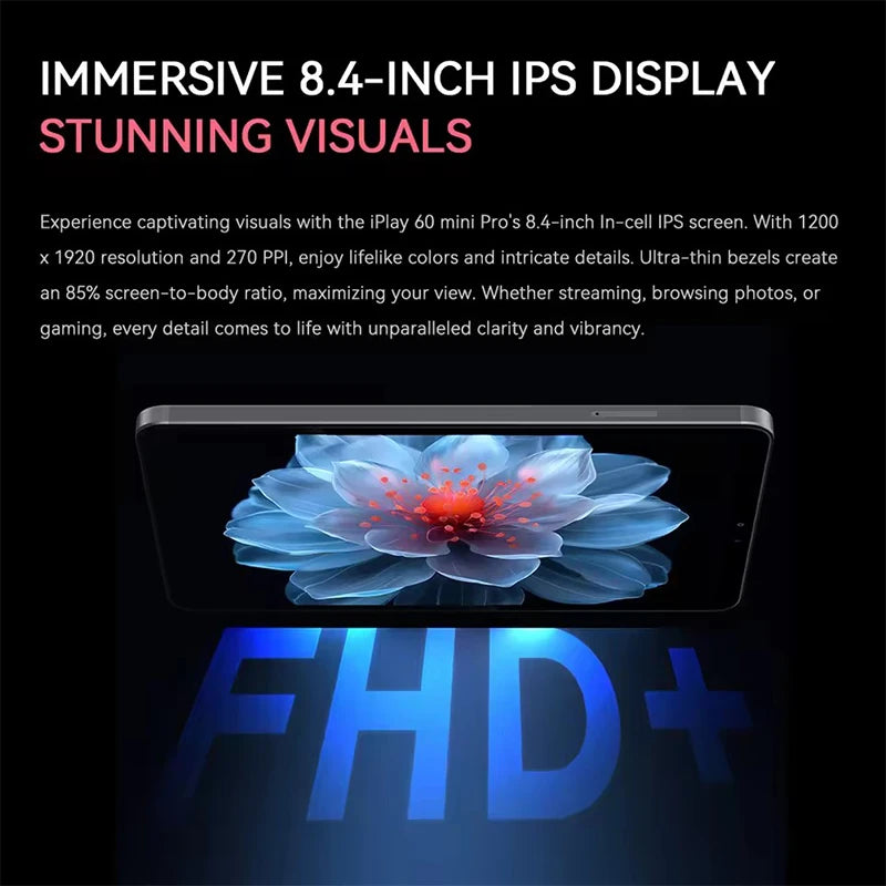 ALLDOCUBE iPlay60 Mini Pro Tablet 8.4" Display Helio G99 16GB(8GB+8GB Virtual)RAM 128/256GB ROM 4G LTE 6050mAh Android 14.