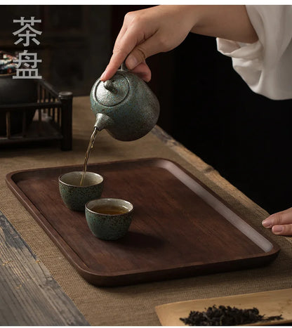 Heavy Bamboo Tray Rectangular Home Living Room Tea Tray BBQ Plate Fruit Snacks Bread Tray.