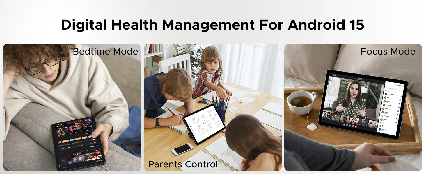 DOOGEE T36 Smart Tablet PC Android 15 12'' Display 32GB RAM (8GB+24GB) 256GB Unisoc T620 Octa Core 8800mAh Battery Widevine L1.