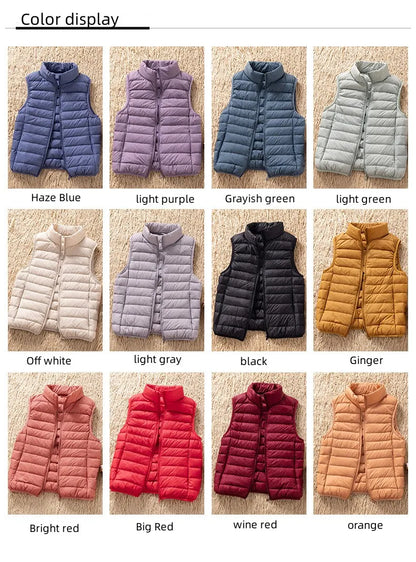 12 Farben 90% weiße Enten Daunen Frauen ärmellose Jacken 2023 Neuankömmlinge weibliche ultraleichte packbare Weste Frauen Mäntel.