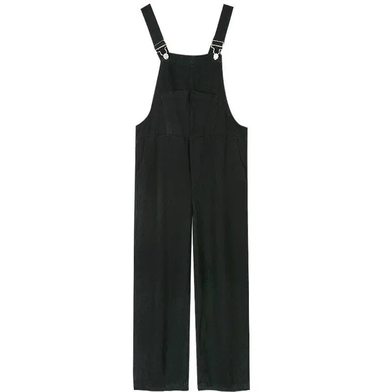 Jumpsuits Women Solid Retro Japanese Style Streetwear Denim Suspenders Trousers Harajuku Stylish Hip Hop Straight Overalls Teens.