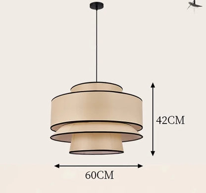 Wabi Sabi Hängende Chadnelier-Leuchte, japanische Stoff-Pendelleuchte für Schlafzimmer, Esszimmer, Küche.