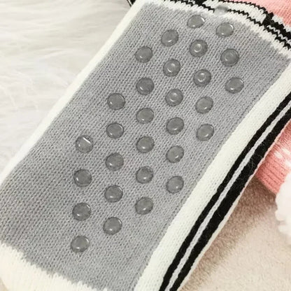 Fuzzy Fluffy Sock Women Winter Christmas Gift Warm Plush Non slip Home Sleeping Soft Female Floor Thermal Slipper Sock Snowflake.