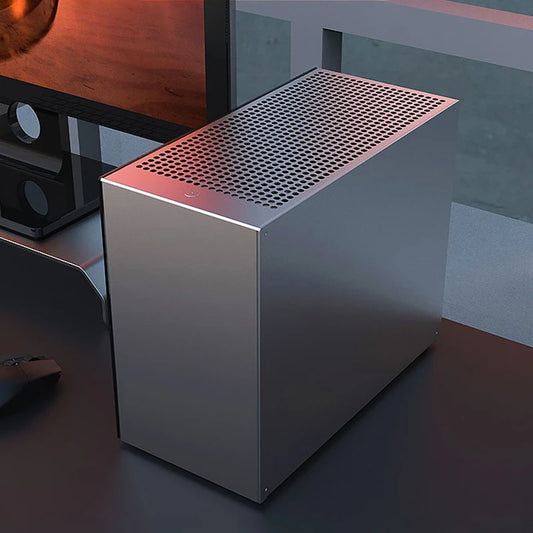 ZZAW C2 C2P M-ATX Computer Case Side Transparent MINI-ITX All Aluminum Desktop Office Small Chassis Supports Long Graphic Card.