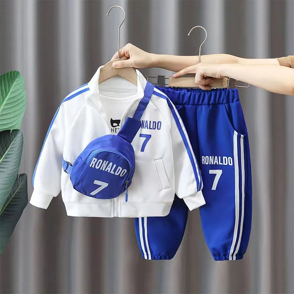 Children Clothing Set Boy Clothes Spring Suit Baby Sets Cute Cotton Coat Pants Kids Soft Tracksuit With Bag 2-10Y 2024 New