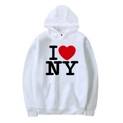 I Love New York Pritned Hoodies Women's Fashion Casual Hooded Pullover Street Hip Hop Clothing.