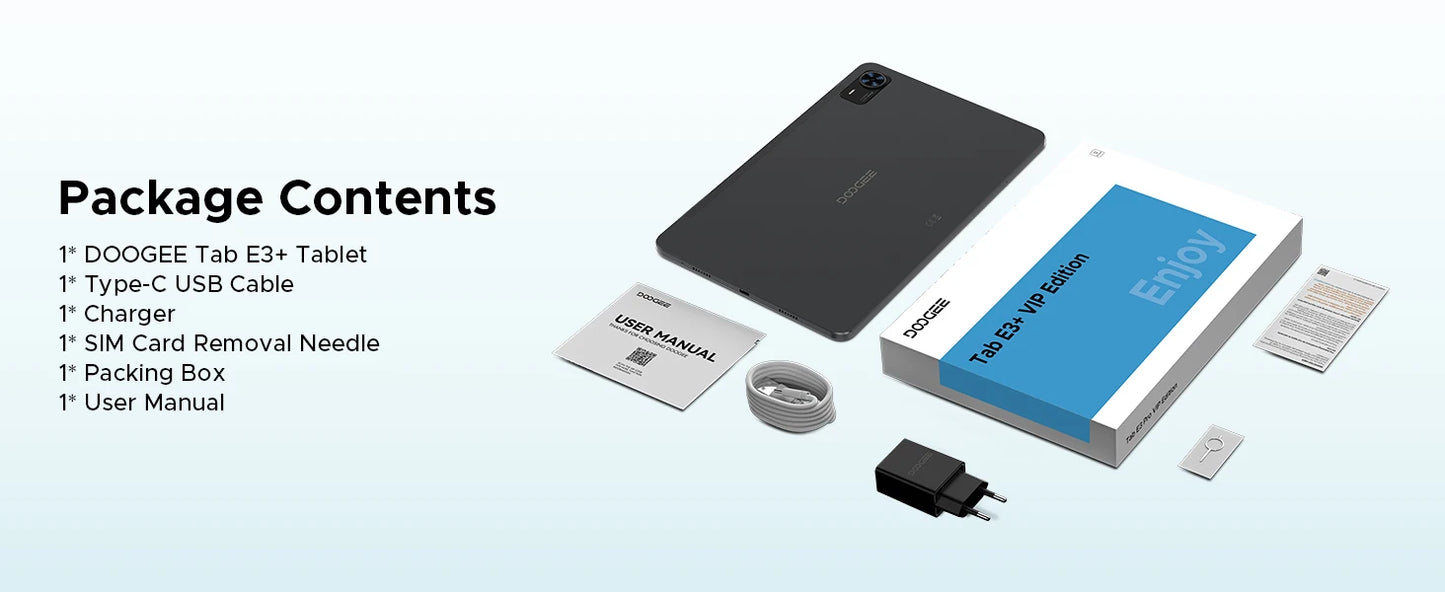Doogee Tab E3+ 2 in 1 Tablet Pc Gemini Ai 12"" 2K Display Android 15 32Gb Ram(8+24) 256Gb Rom 8800Mah Battery Helio G100 Tabletpc