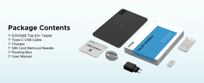 Doogee Tab E3+ 2 in 1 Tablet Pc Gemini Ai 12"" 2K Display Android 15 32Gb Ram(8+24) 256Gb Rom 8800Mah Battery Helio G100 Tabletpc
