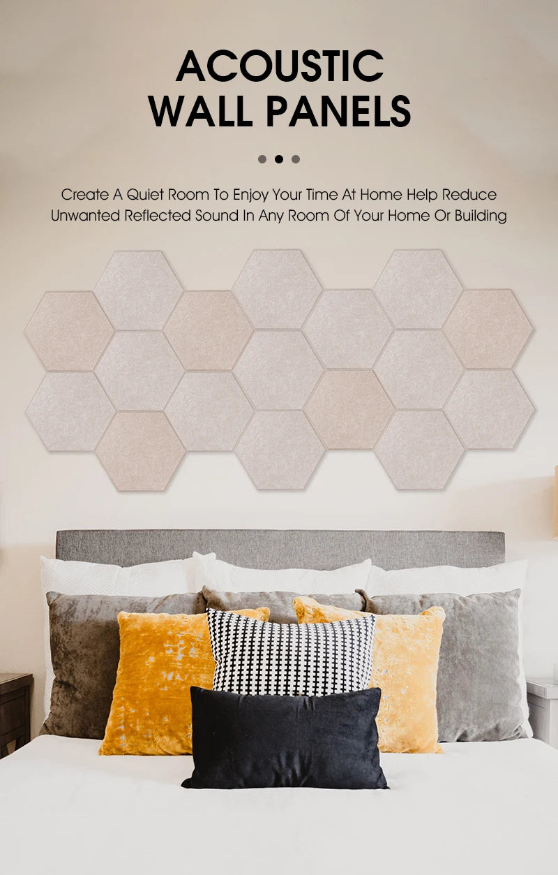 TOUO Acoustic Panel Sound Proof Decorative Wall Panels 12 PCS Acoustic Insulator High Density Noise Absorbing Isolator