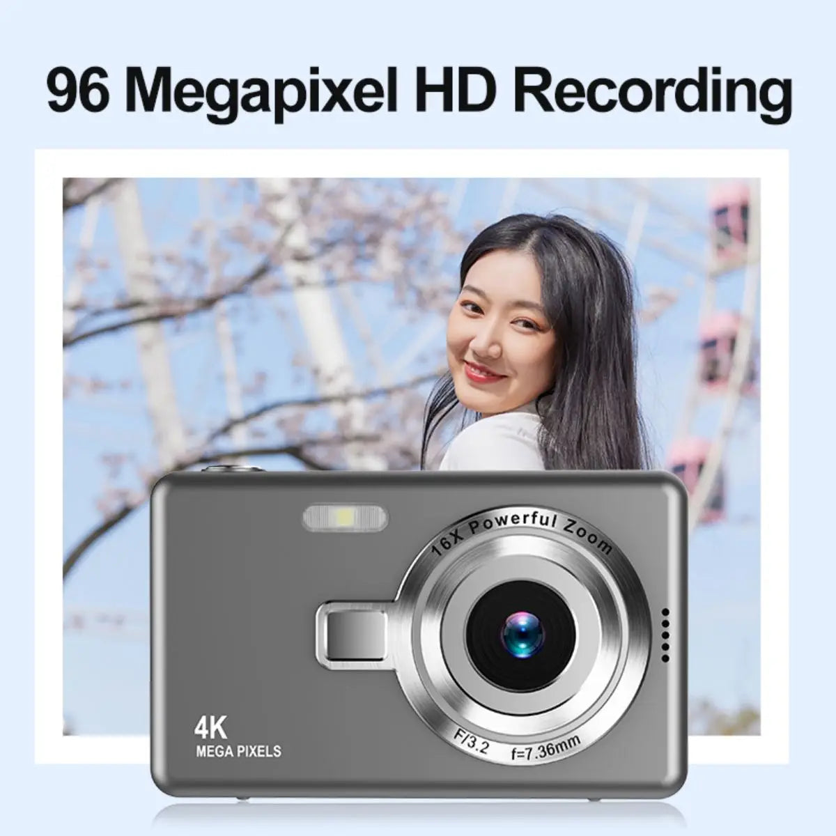 High Definition 6800W4K Pixel Digital Camera Video Recording Beauty Camera Student Camera CCD 16x Zoom with Wifi Compact.