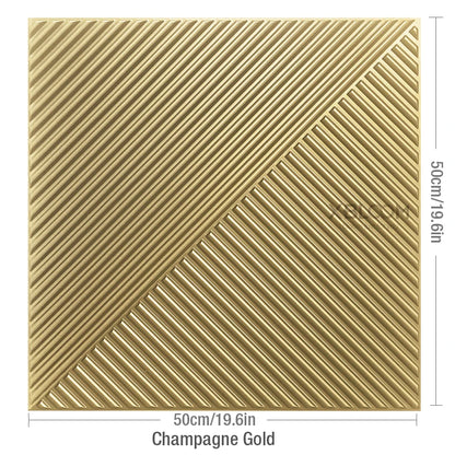4pcs 50x50cm Champagne gold color 3D Wall Panel Shining Gold 3D Wall Sticker Wedding party background wall art Wood grain paper