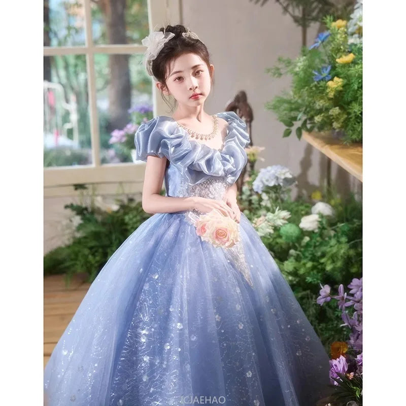 Elegangt Mädchen Abendkleid Luxus Prinzessin Kleid Geburtstag Party Pageant Outfit Kinder Klavier Rezitieren Leistung Formelle Kleidung.