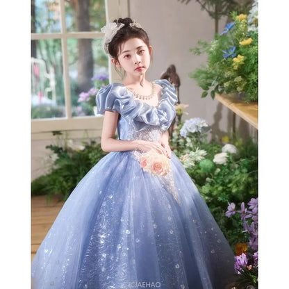 Elegangt Mädchen Abendkleid Luxus Prinzessin Kleid Geburtstag Party Pageant Outfit Kinder Klavier Rezitieren Leistung Formelle Kleidung.