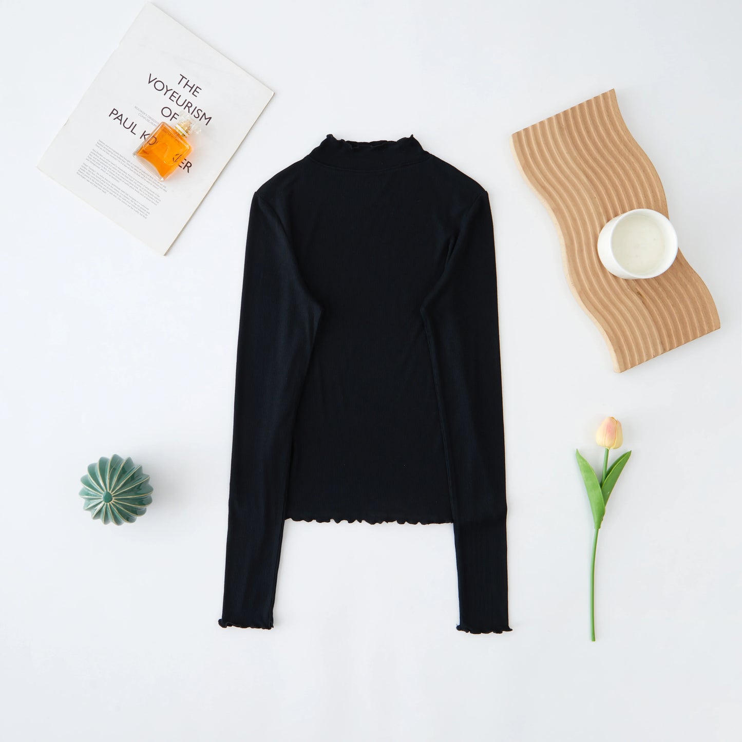 2025 Running Solid Black White Women T-shirt Long Sleeve Tops Women Autumn Winter Korean Fashion Modal Elegant T-shirts.