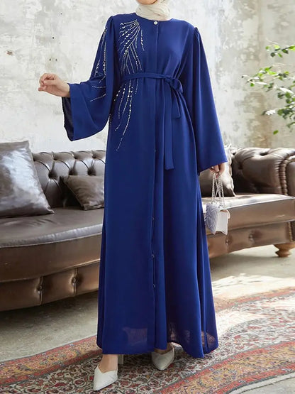 Ramadan Eid Dubai Elegant Abaya Kebaya Islam Muslim Kaftan Modest Dress For Women Robe Musulmane Caftan Marocain Femme Vestidos.