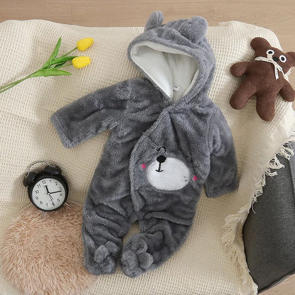Herbst und Winter Neue Baby Plüsch Klettern Kleidung Baby Warme und Dicke Cartoon Hund Kaninchen Nette Baumwolle Kleidung für 0-2 jahre