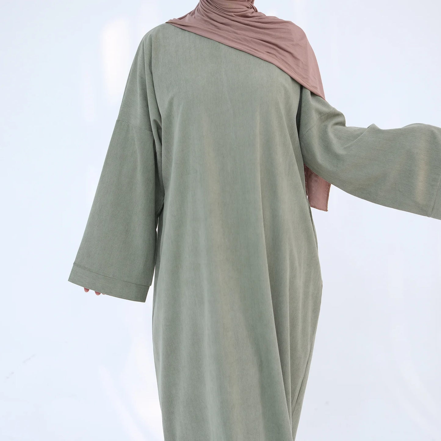 2024 Winter Dubai Women Corduroy Abaya Dress Ramadan Eid Arabic Modest Muslim Clothing Islam Party Jalabiya Fashion Turkey Robe