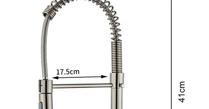 VGX Kitchen Faucet with Pull Down Sprayer Single Handle Mixer for Basin 360° Rotating Spring Style Taps Brass Chrome Gold Black