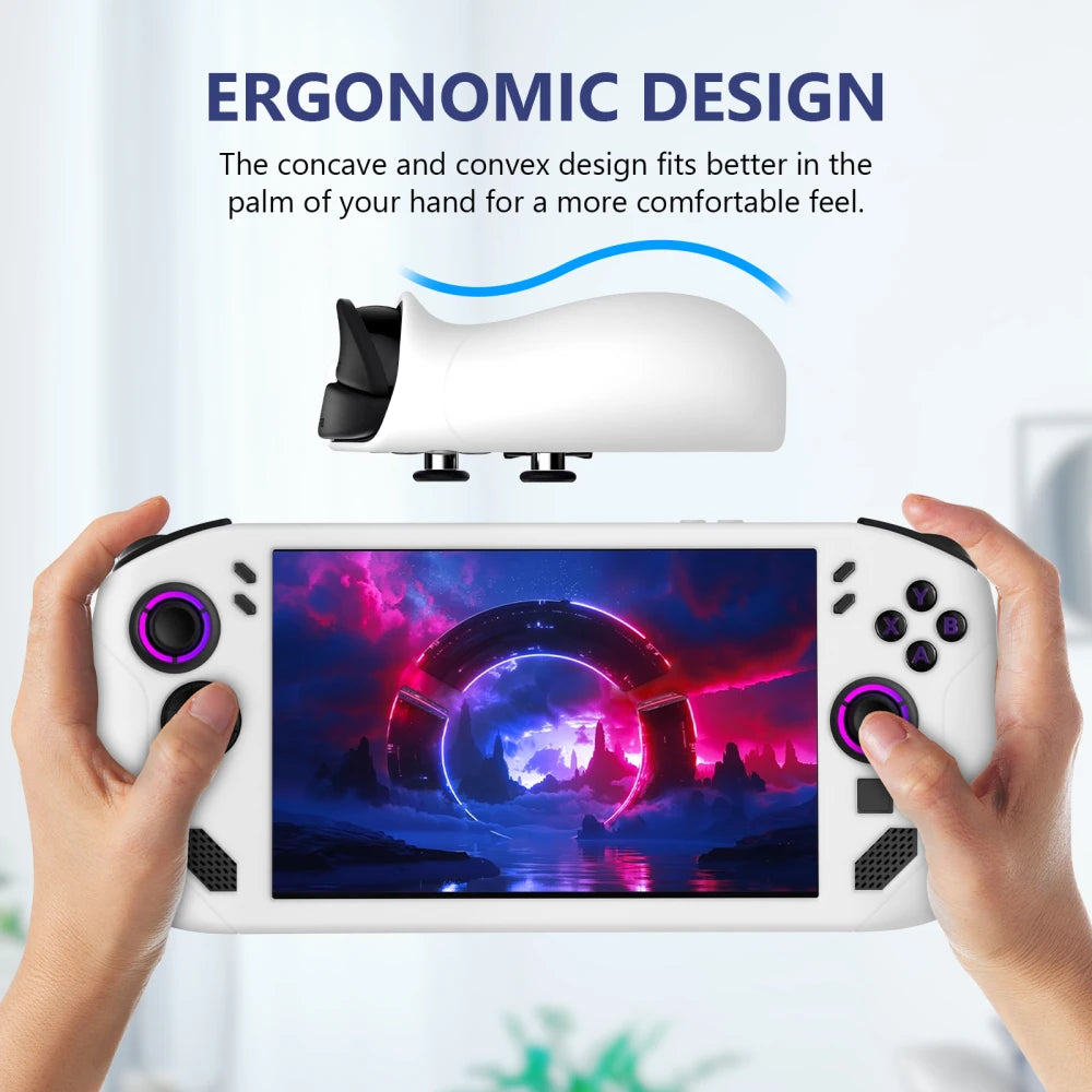 Silicone Case for Legion GO S Game Console Shockproof Anti-Drop Protective Cover Game Accessories Black White Pink.