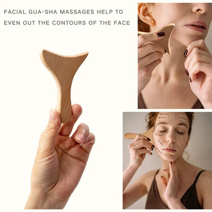 Wooden Facial Lifting Massage Facial Maderotherapy Masajeador Kit Gua Sha Tool Wood Therapy Wrinkle Remover Relaxation Skin Care.