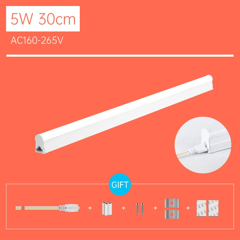 T5 Led Tube Light Bar 180-265V Kitchen Under Cabinet Lamp Connected Closet Lamp Indoor Lighting Fixture For Living Room Bedroom.