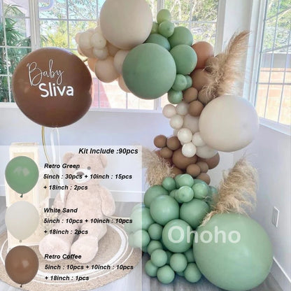 Kaffeebraun Beige Ballon Girlande Bogen Kit Oh Babyparty Dekoration Rustikale Hochzeit Kindergeburtstag Party Taufe Taufe
