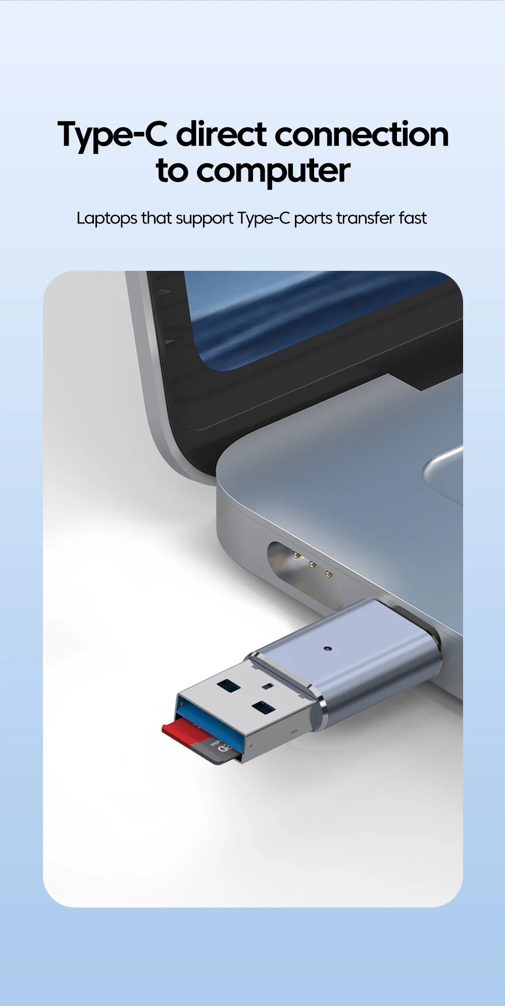 Elough USB 3.0 Card Reader SD TF Card Reader Lightning adaptador usb a tipo c High Speed Cardreader For iPhone Accessories.