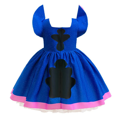 Kinder Lilo und Stitch Rollenspiel Prinzessin Kleid Kinder Bühnenkostüm Mädchen Karneval Halloween Party Cartoon Bekleidung.