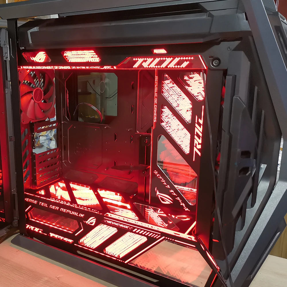 ASUS GR701 Laser Engraving Case Panel ARGB Lighting Plate ROG Strix Helios PC MOD Decorative Light Plate.
