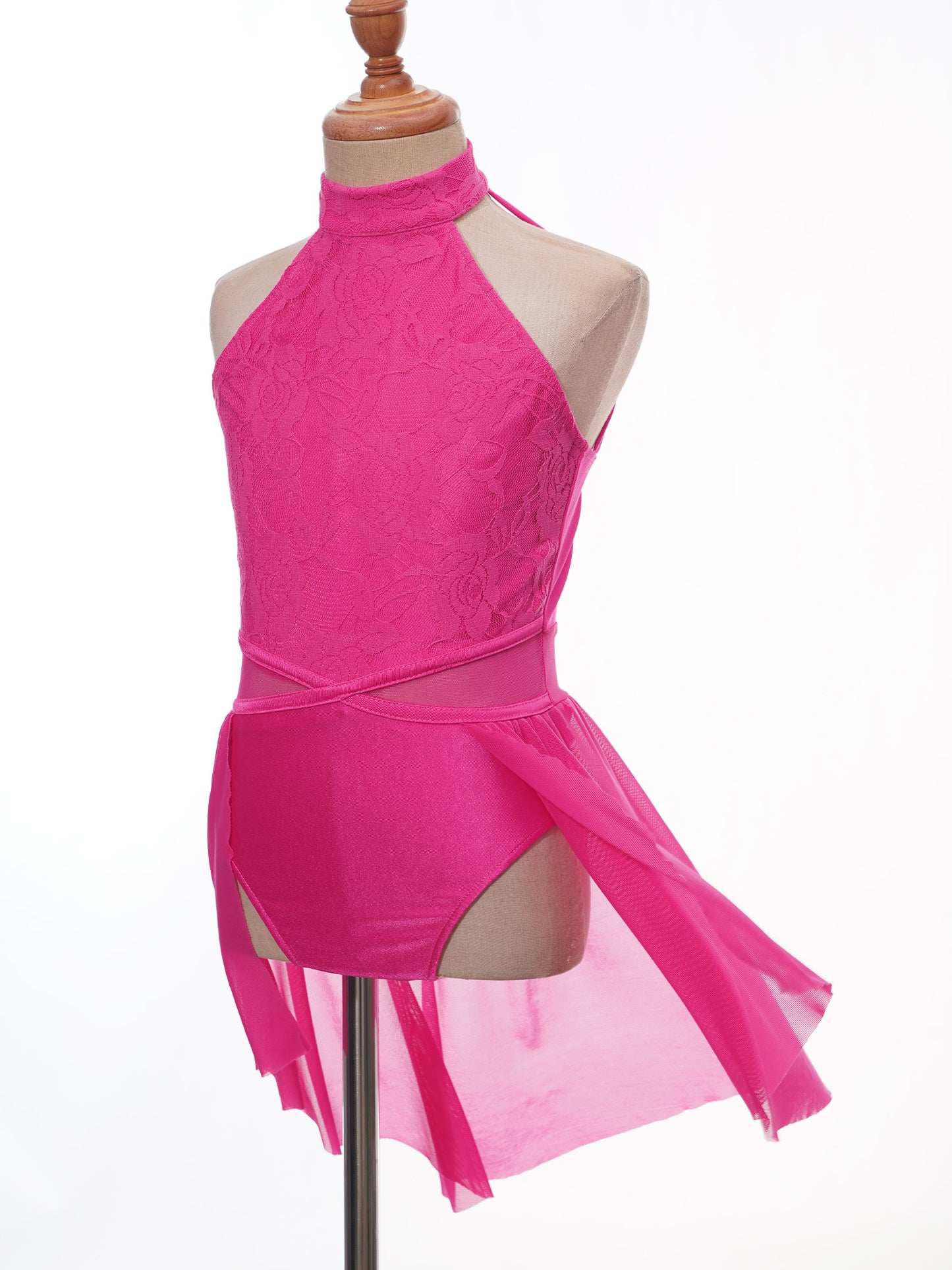 Mädchen Ballett Gymnastik Trikot lyrischen Tanz kleid ärmellose florale Spitze Tutu Tanz kleidung für Eiskunstlauf Bühnen performance