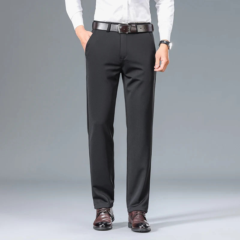 Top Quality New Brand Casual Fashion Long Pants Business Hight Stretch Straight Comfortable Korean Trousers Men Clothing