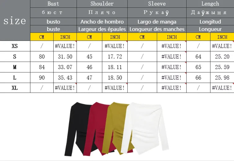Asymmetric Short Top Woman Long SleevesTops Women Elastic Corset Top Female Streetwear Casual T-shirts Tops.
