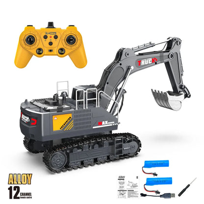 Alloy Rc Excavator Truck Toy Kids Remote Control Engineering Trucks Electric Vehicle Machine Games for Kids Boys Birthday Gifts