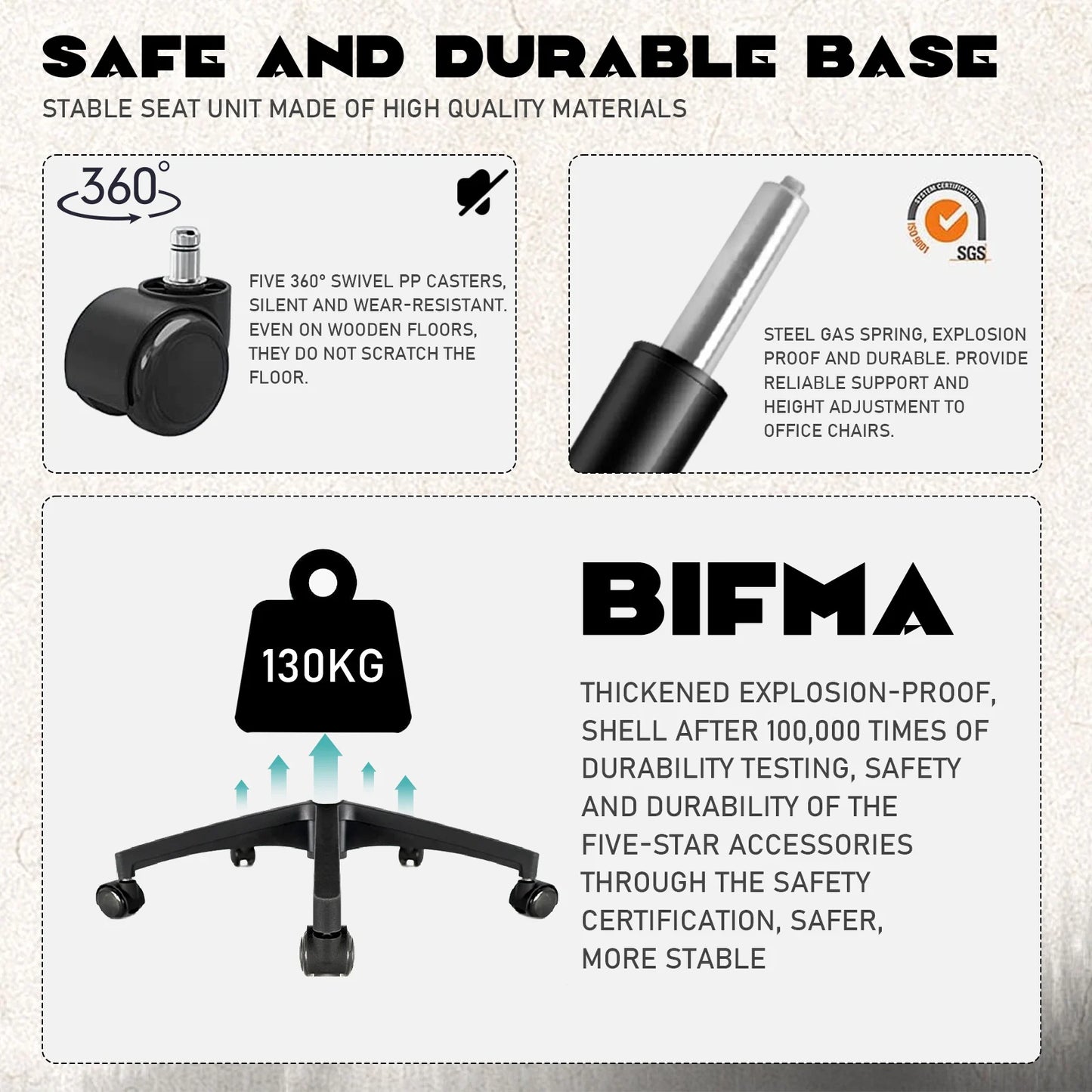 Durrafy Ergonomischer Bürostuhl, Schreibtischstuhl mit verstellbaren Armlehnen, Gaming-Stuhl, Netz-Bürostühle, Schwarz
