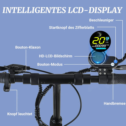 JOYOR Y8-S Electric Scooter 500W EScooter 48V 26 Ah Speed 20km/h Range 55-75km 10” Inflatable Tires Electric Scooters with ABE.