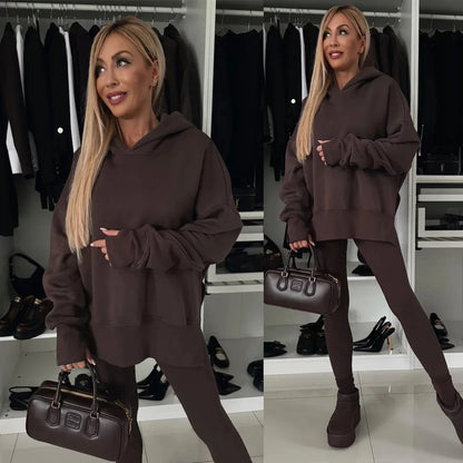 Women 2 Piece Set Hoddies Tracksuit Hooded Top & Pants Set Sweatshirts Suit Trouser Outfits Spring Jogging Sport Y2k Streetwear.