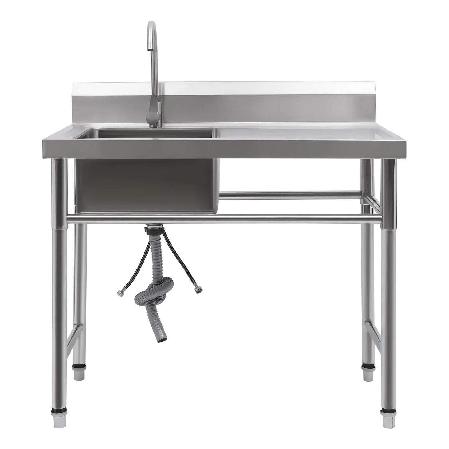 [Edelstahlspüle] 201 Edelstahlspüle – 100 x 60 x 93 cm – für gewerbliche Räumlichkeiten – tiefes Becken