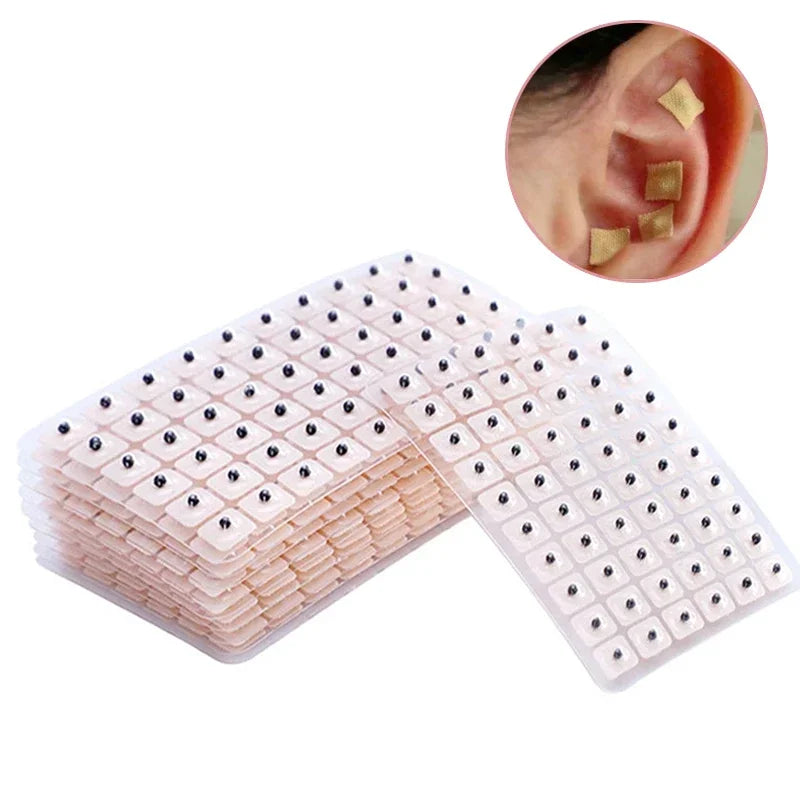 600Pcs Cowherb Seed Ear Stickers Auriculotherapy Acupuncture Massage Therapy Dredge Body Meridians Improve Vision Treat Insomnia.
