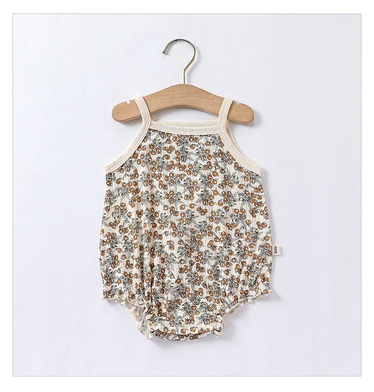 0-24m Neugeborenes Kind Baby Stram pler Mädchen Jungen Sommerkleid ung ärmel los schulter frei Overall niedlichen süßen Bodysuit Outfit.