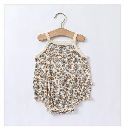 0-24m Neugeborenes Kind Baby Stram pler Mädchen Jungen Sommerkleid ung ärmel los schulter frei Overall niedlichen süßen Bodysuit Outfit.