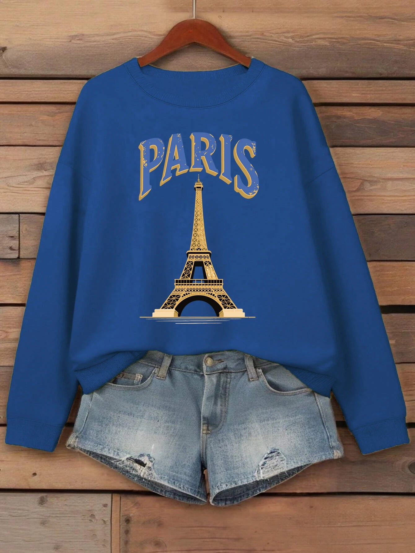 Paris Tower France Print Women Sweatshirt Casual Loose Sportswear All-Match Fleece Pullover Multicolor O-Neck Female Clothes