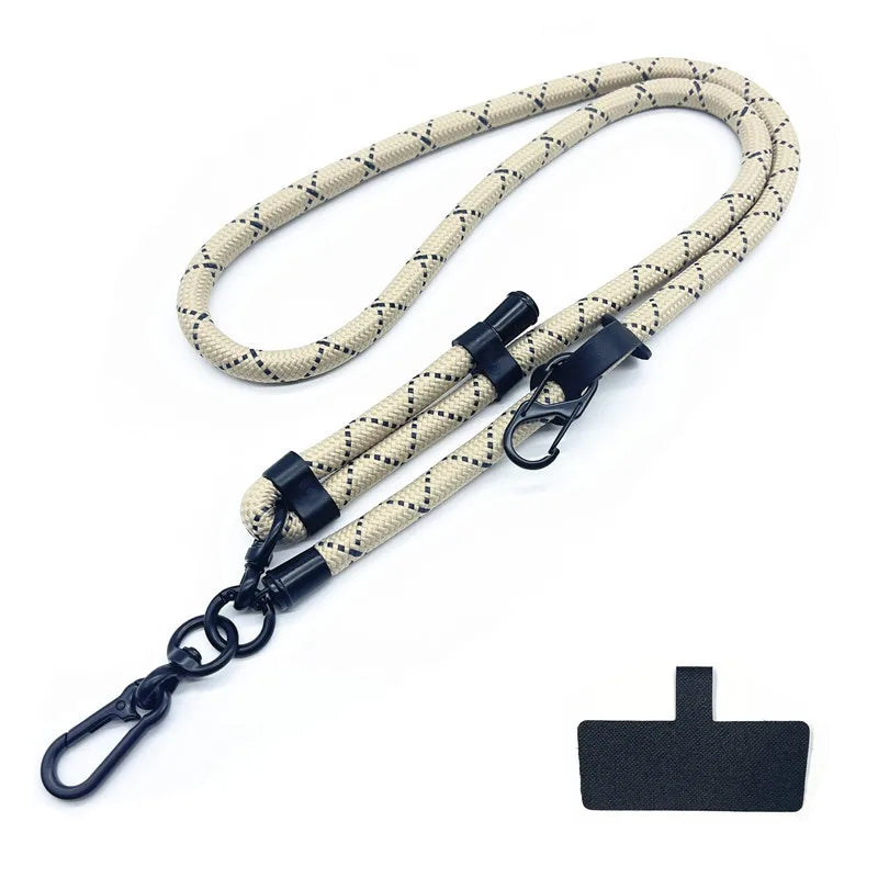 Phone Lanyard Adjustable 1 Cm Diameter Outdoor Universal Case Crossbody Shoulder Card Neck Cord Clip Hang Anti-lost Wrist Strap