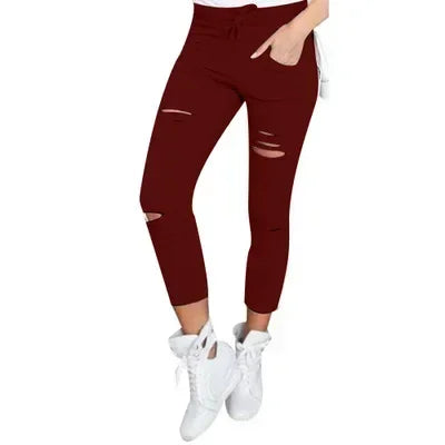 Zerrissene Jeans für Damen, große Größe, zerrissene Hose, Stretch-Bleistifthose, Leggings, Damenjeans, Damenjeans.