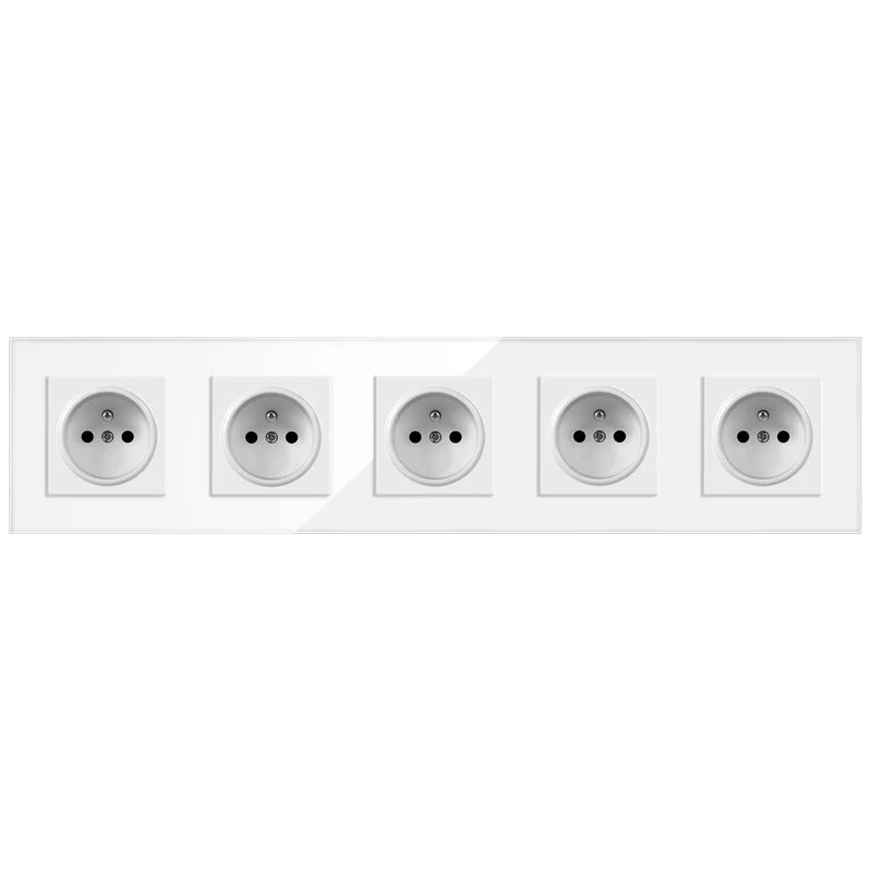 Nywp Französisch standard stecker, glas wallboard, Französisch netzteil, 16a 220V erdung buchse, kind schutz tür