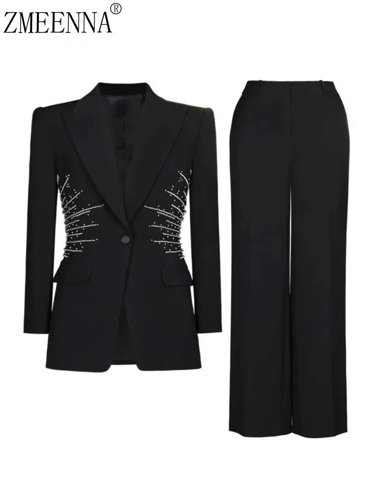 ZMEENNA Women's Two Piece Outfit Casual Long Sleeve Top And High Waist Pants Set Stylish And Comfortable Everyday Wear ZM830.