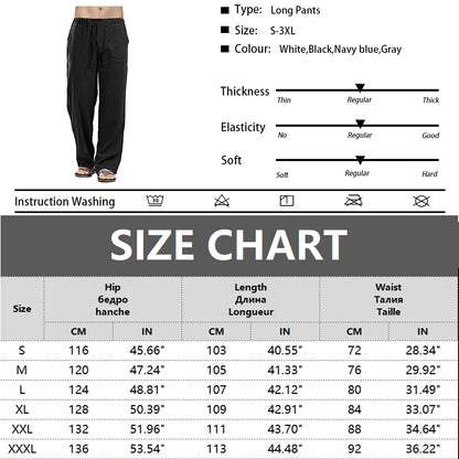Men's Pants Loose Cool Casual Long Pants Elastic Waist Long Pant Casual Large Size Streetwear Lightweight Trousers.