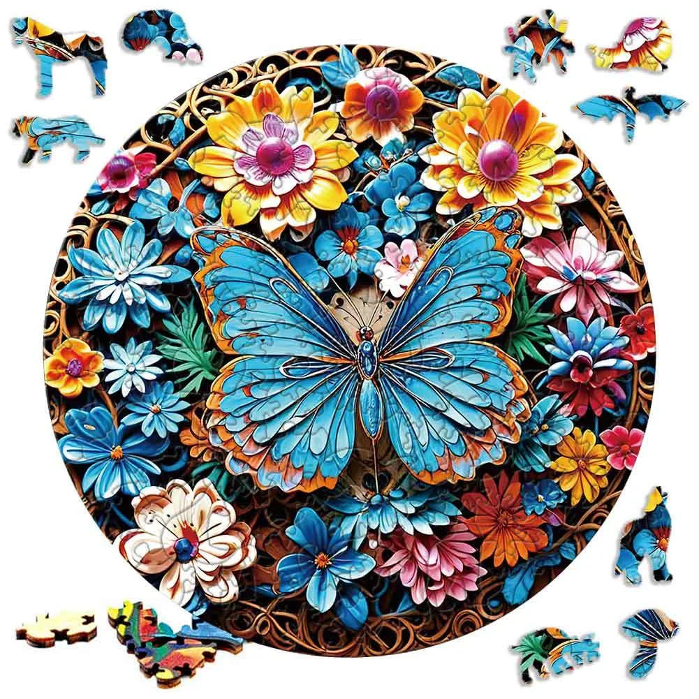 Deer in The Forest Wooden Puzzle Unique Shape Animal Puzzle Adult Relaxation Gift Exquisite Boxed Set with Decorative Artworks