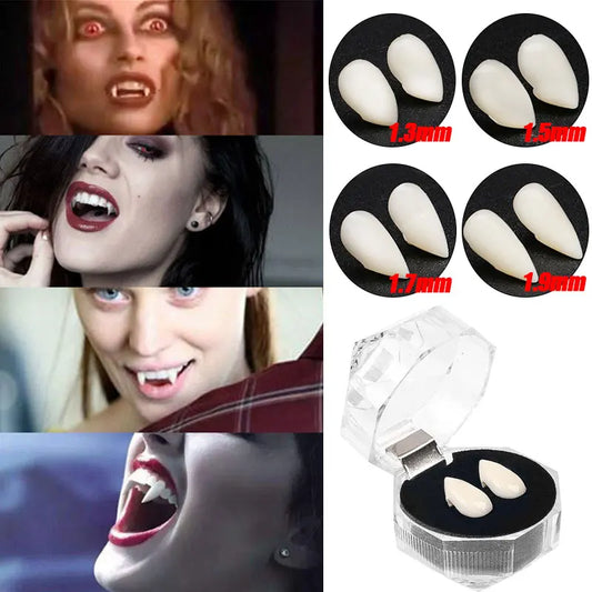 5Pairs Halloween Vampir Zähne Fangs Zahnersatz Prop Party Kostüm DIY Cosplay Requisiten Dekor Falsche Zähne Harz Fangs Mit Solide kleber.