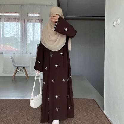 Luxus Dubai Schmetterling Stickerei Abaya Muslimische Frauen Modest Kleid Islamischen Femme Urlaub Outfit 2025, Mode Türkei Kaftan Robe.
